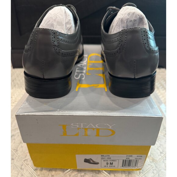 Stacy Adams LTD Men's Willits CapToe Oxfords (Gray/Silver, US Size 9M) - Picture 4 of 4